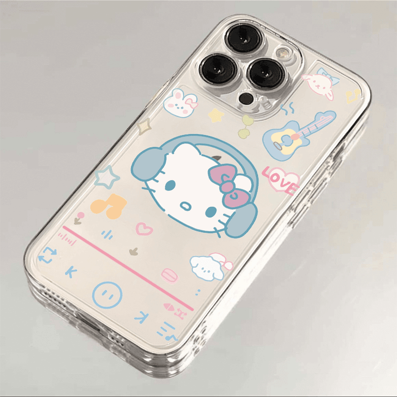 耳机凯蒂猫iPhone15苹果14手机壳13promax透明12卡通11软xr小众xs