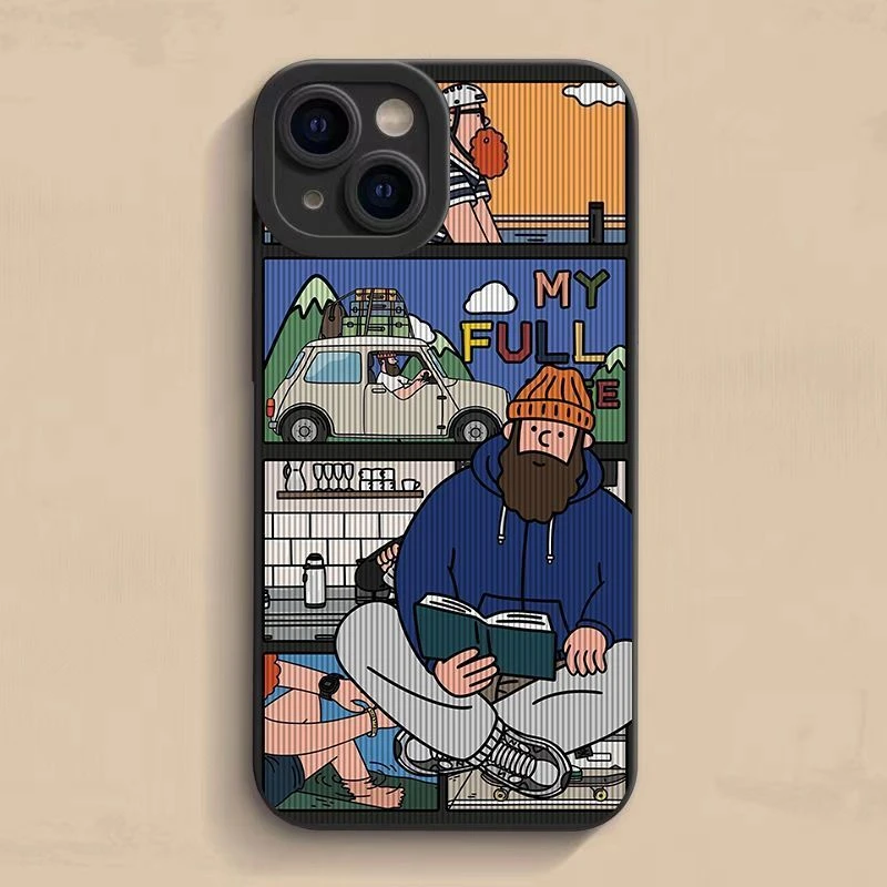 看书插画iPhone14手机壳苹果13promax小众12/11/xs/xr爆款7/8plus