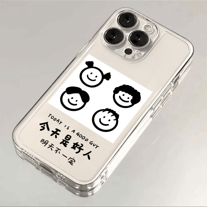 ins个性文字iPhone15苹果14手机壳13promax透明12小众11软xr简约x