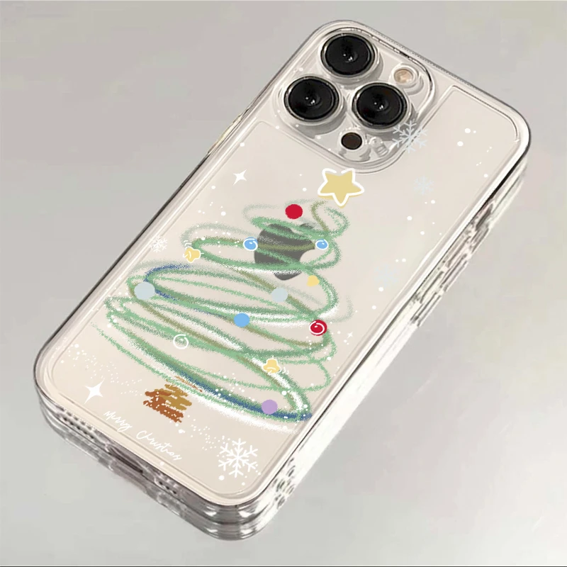ins圣诞树iphone15手机壳14promax苹果13太空壳12全包11透明xr/xs