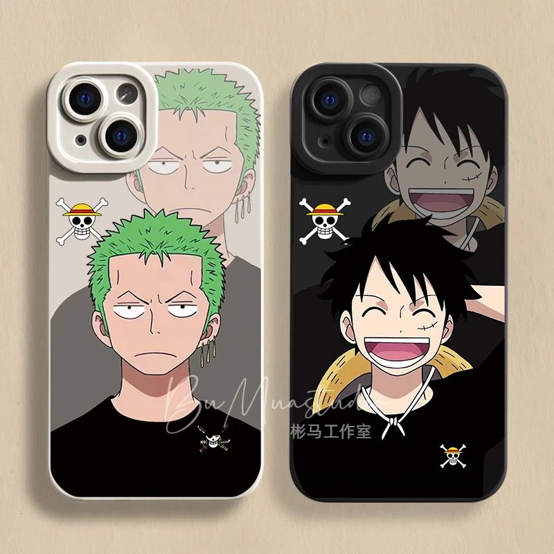 索隆路飞苹果13手机壳iPhone14promax卡通12/11情侣xs小众7/8plus