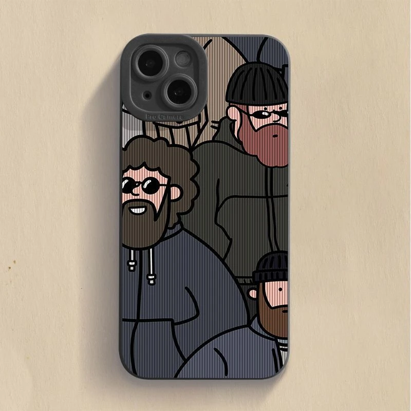 插兜男人适用iPhone15/16手机壳苹果13promax小众12/14竖纹xs/x新