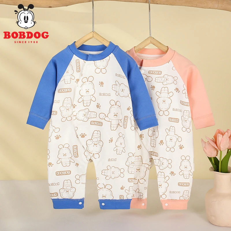 巴布豆婴幼儿衣服直播宝宝连体衣棉新生儿开胸哈衣爬服0-1岁婴儿