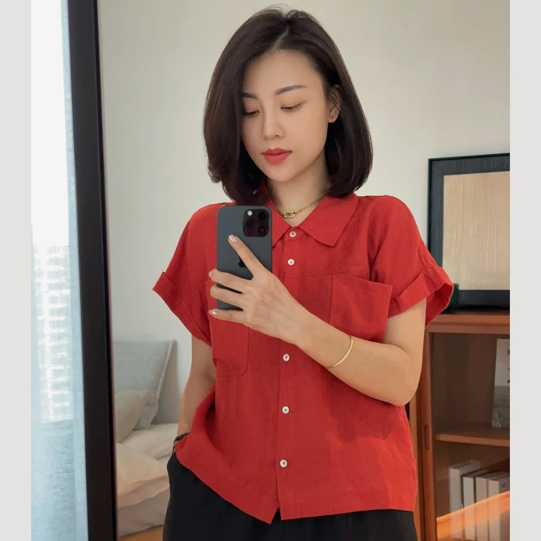 XIYE&W【树莓衬衫】纯色休闲衬衫