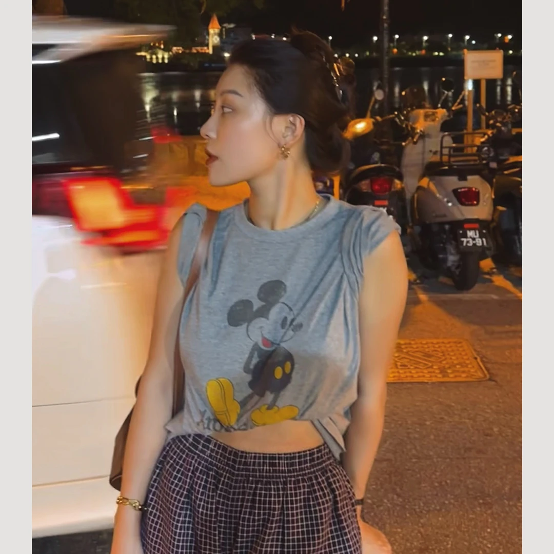 XIYE&W【翘脚米奇】印花T恤