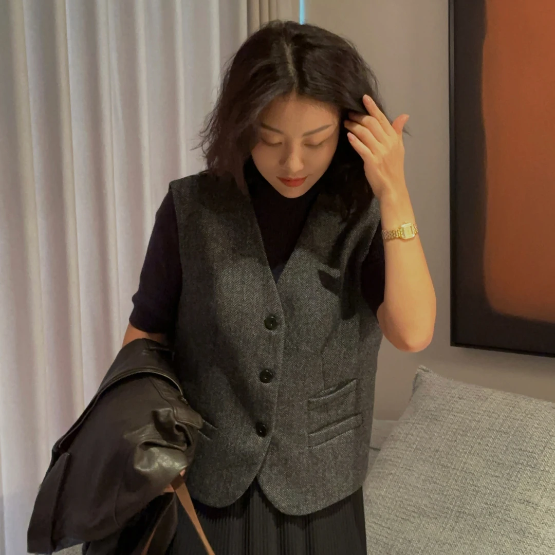 XIYE&W【英伦马甲】无袖气质马甲