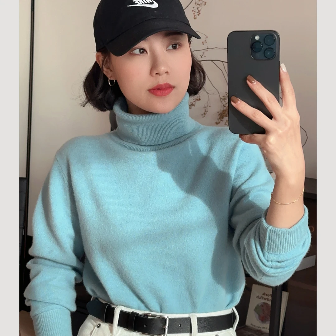 XIYE&W【冬日暖羊】法式高领羊毛打底衫