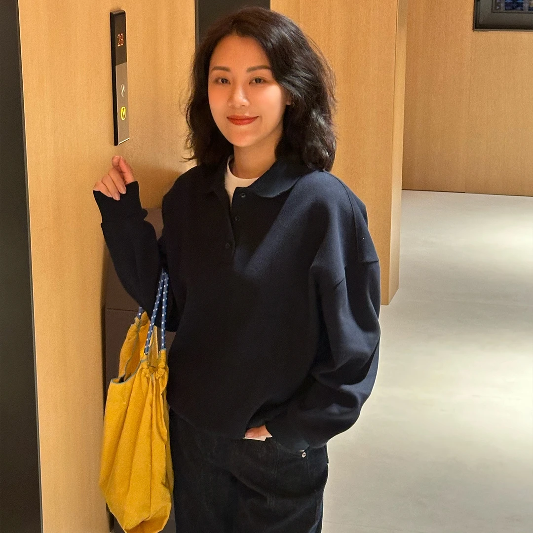 XIYE&W【Polo领卫衣】宽松百搭卫衣