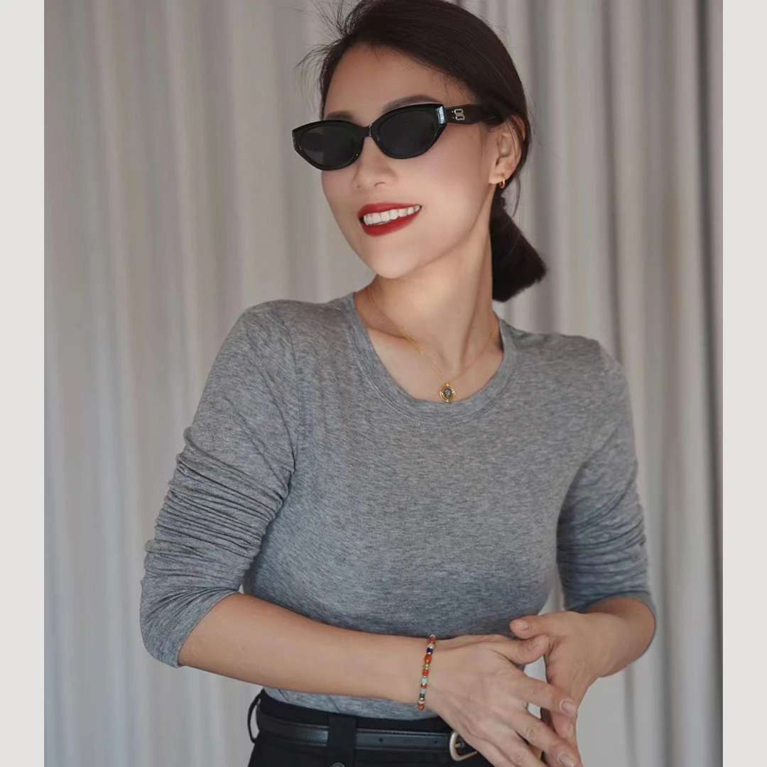 XIYE&W【面膜T】长袖纯色T恤