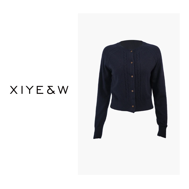 XIYE&W【拉夫】早秋韩系圆领开衫