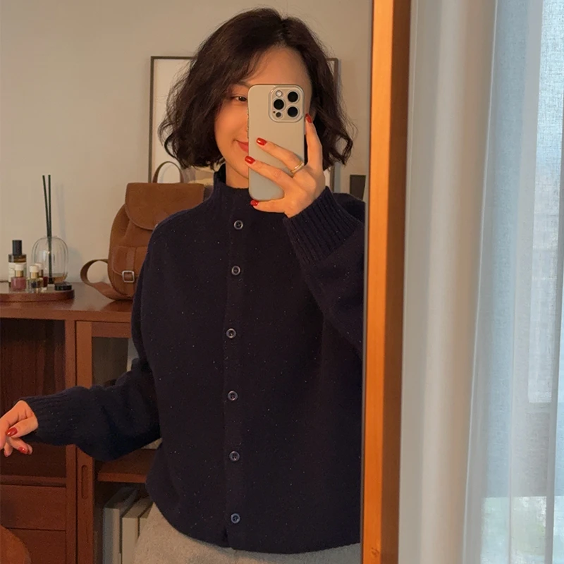 XIYE&W【满天星毛衣】半高领开衫