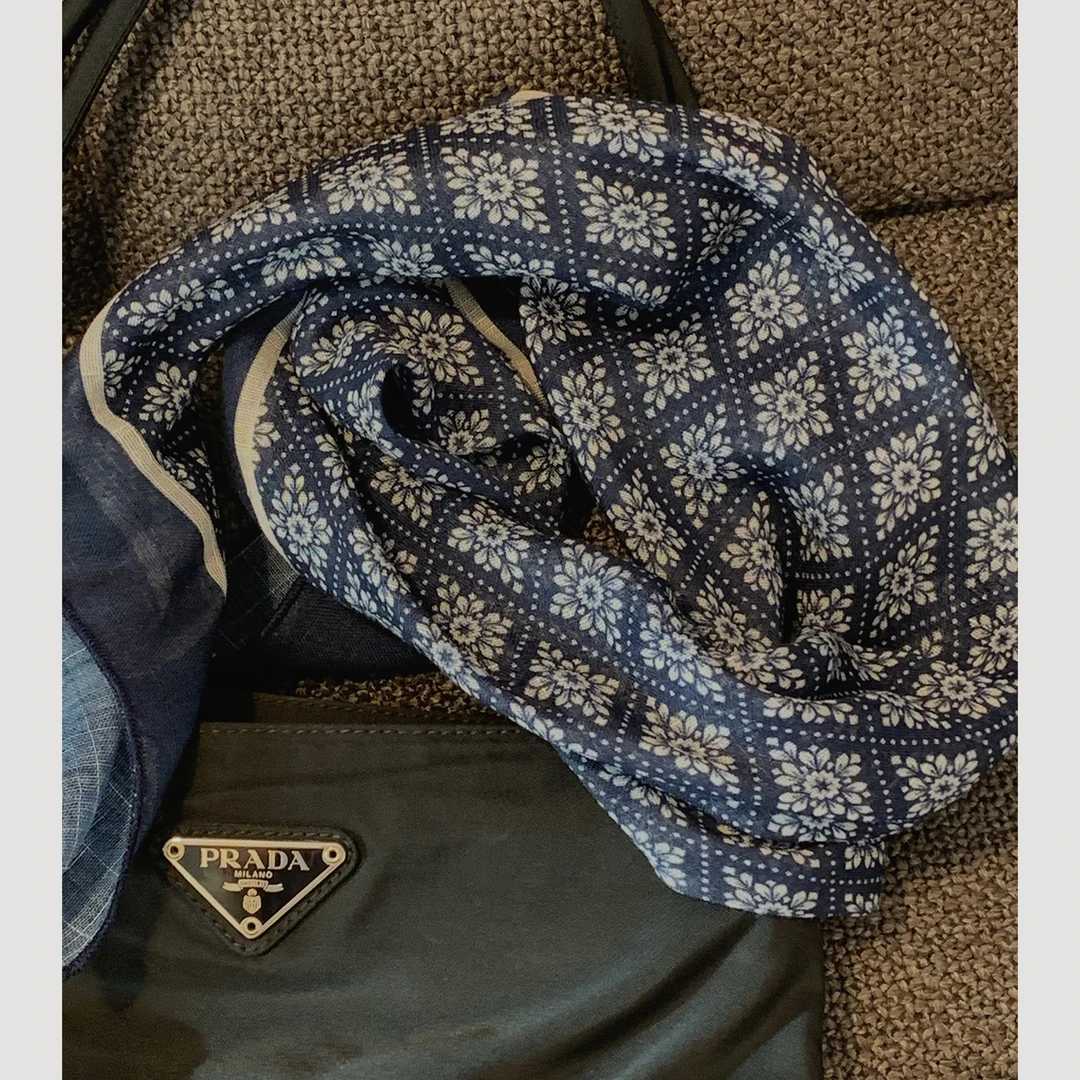 XIYE&W【复古兰花丝巾】复古时尚百搭丝巾