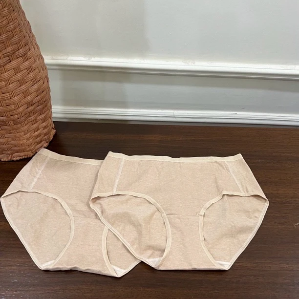 【中腰款】内裤只穿无染色真彩棉～安全健康 女士内裤纯色两条装