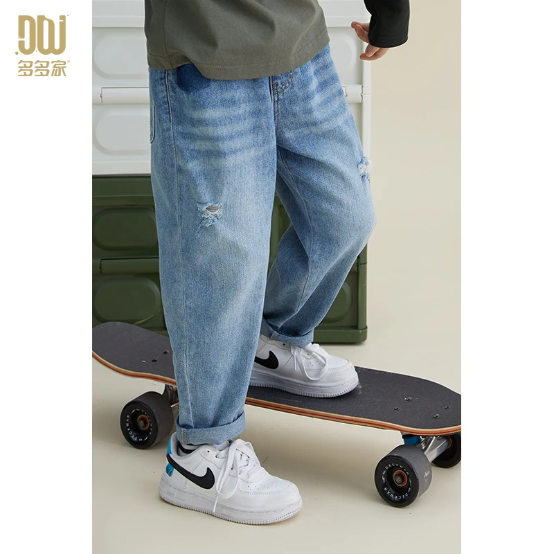 多多家6039【牛仔裤.休闲】春秋款 交个朋友休闲撞色牛仔裤