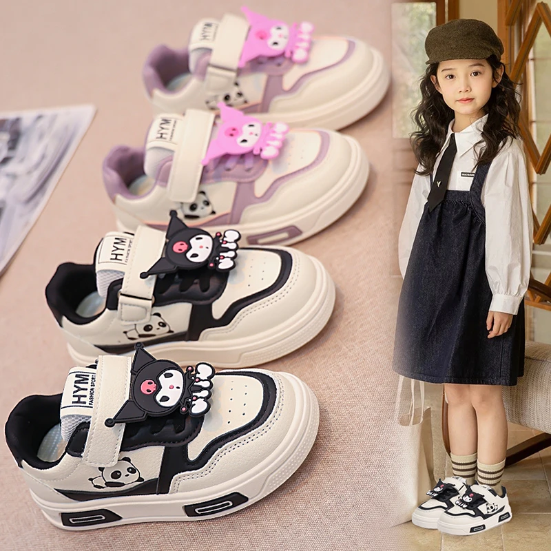 儿童运动板鞋秋季新款皮面单里卡通可爱风低帮板鞋2024秋季新款