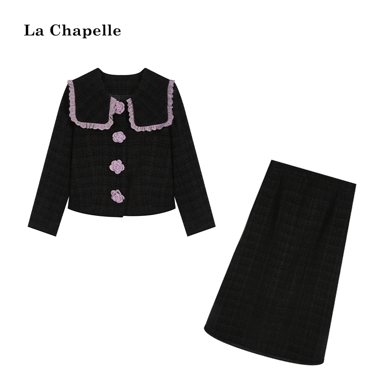 【漫花甜茶】秋冬甜妹小花外套+半裙套装LA4ZL99765