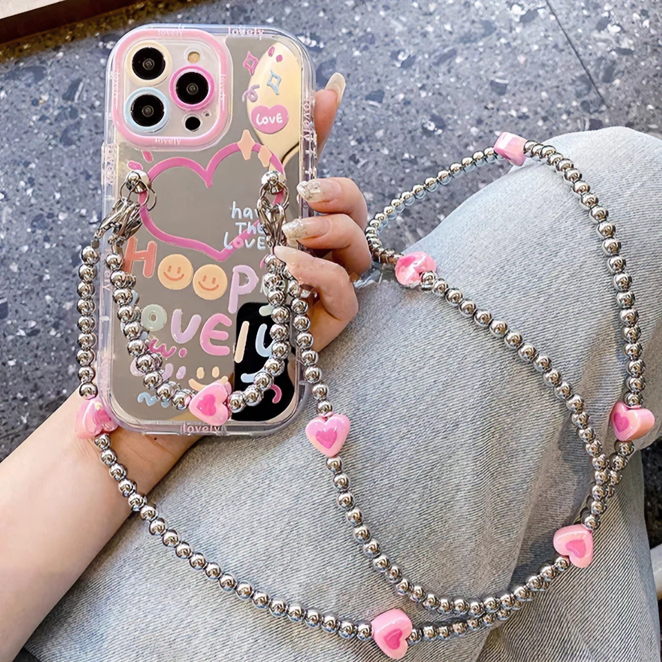 ins甜酷小女孩镜面苹果12手机壳iphone13少女14promax爱心15pro女