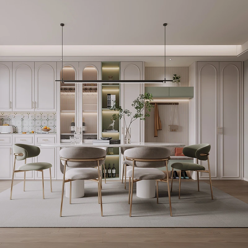 玛格餐边柜全屋定制简约奶油客餐厅家用酒柜组合鞋柜高柜靠墙一体