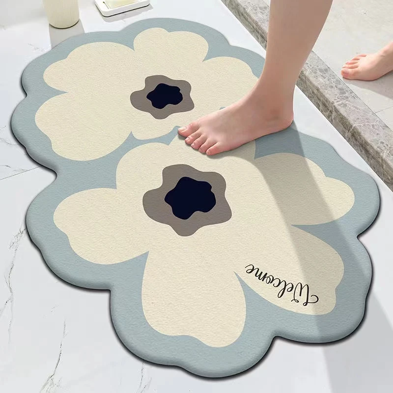 油画风潮流轻奢浴室吸水垫耐磨脚垫速干家用地垫吸水防滑垫可裁剪
