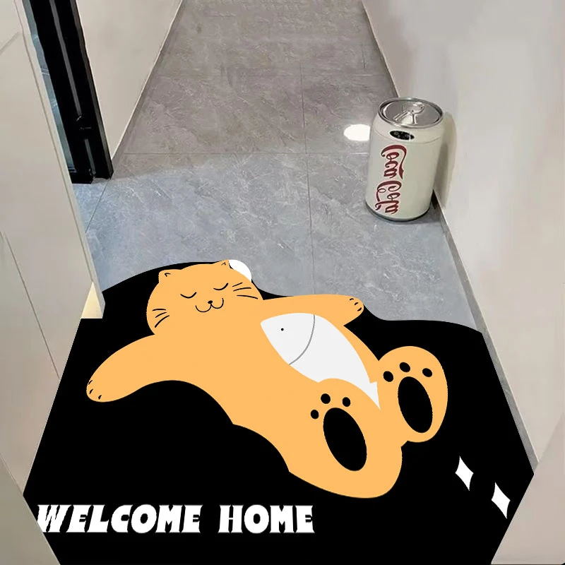 入户地垫大门口可裁剪耐脏丝圈脚垫家用玄关进门耐磨防滑地毯卡通