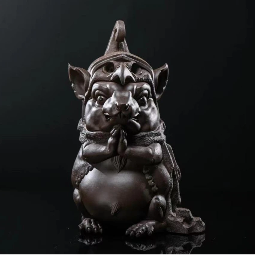 XIMEILILIANG/西美力量乔志兵 幽贤子  紫砂雕塑摆件 瑞兽 原创