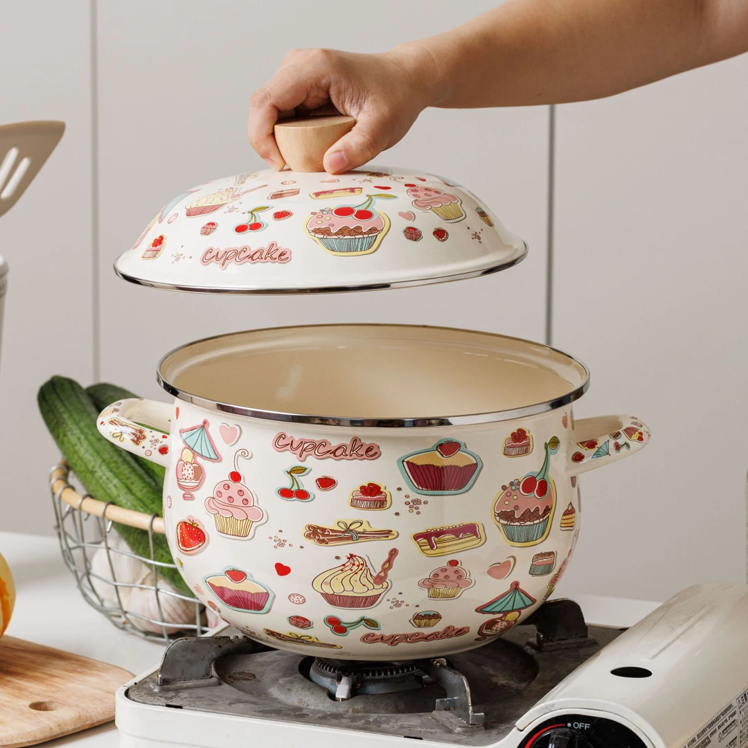 24CM 甜品蛋糕花 搪瓷加深多功能炖煮锅
