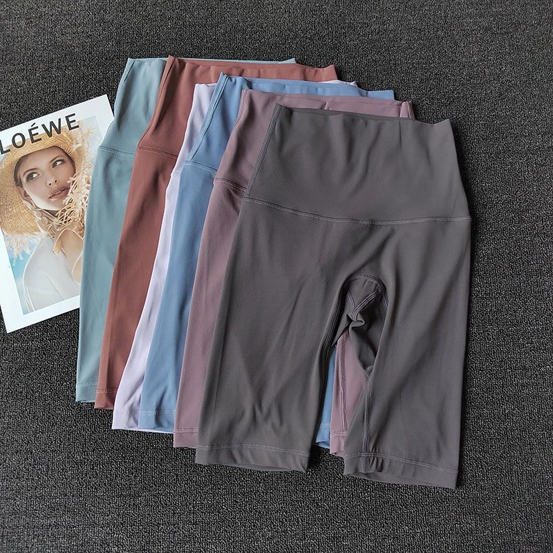 新款五分运动短裤弹力裸感蜜桃臀健身紧身速干高腰瑜伽瑜伽短裤