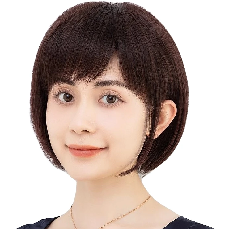 假发真发全真人发全头套女自然短发新款减龄锁骨整顶假发套长发
