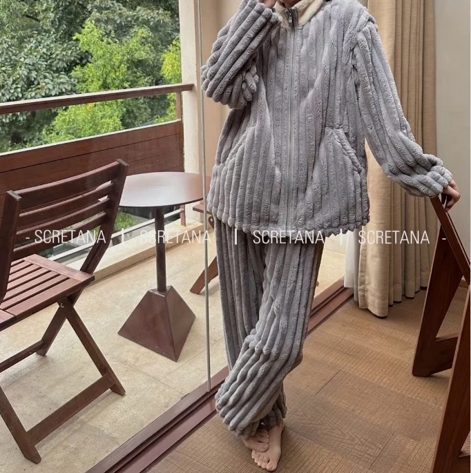 SCRETANA/安娜的秘密冬日棉云团团绒家居服套装