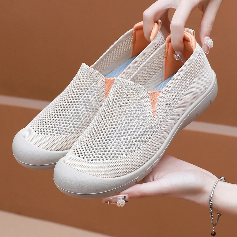 夏季新款老北京布鞋女单鞋镂空透气网面休闲鞋浅口软底一脚蹬女鞋