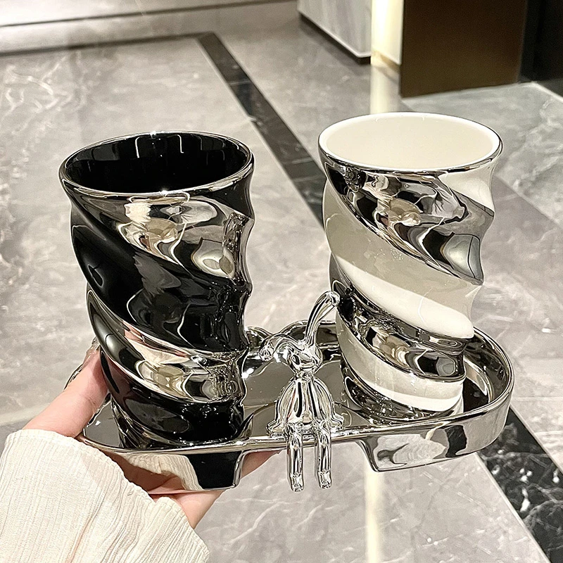 漱口杯刷牙杯家用牙杯高颜值牙刷杯情侣牙具杯陶瓷高级感洗漱杯