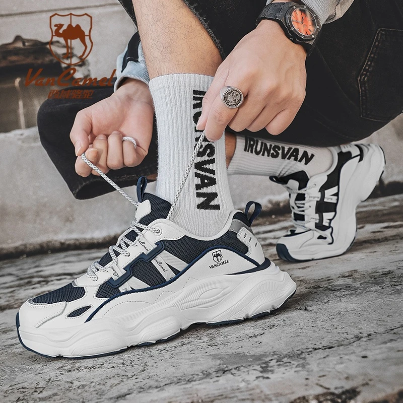 VANCAMEL/西域骆驼情侣运动鞋休闲鞋网面夜光百搭跑步鞋XYLT001