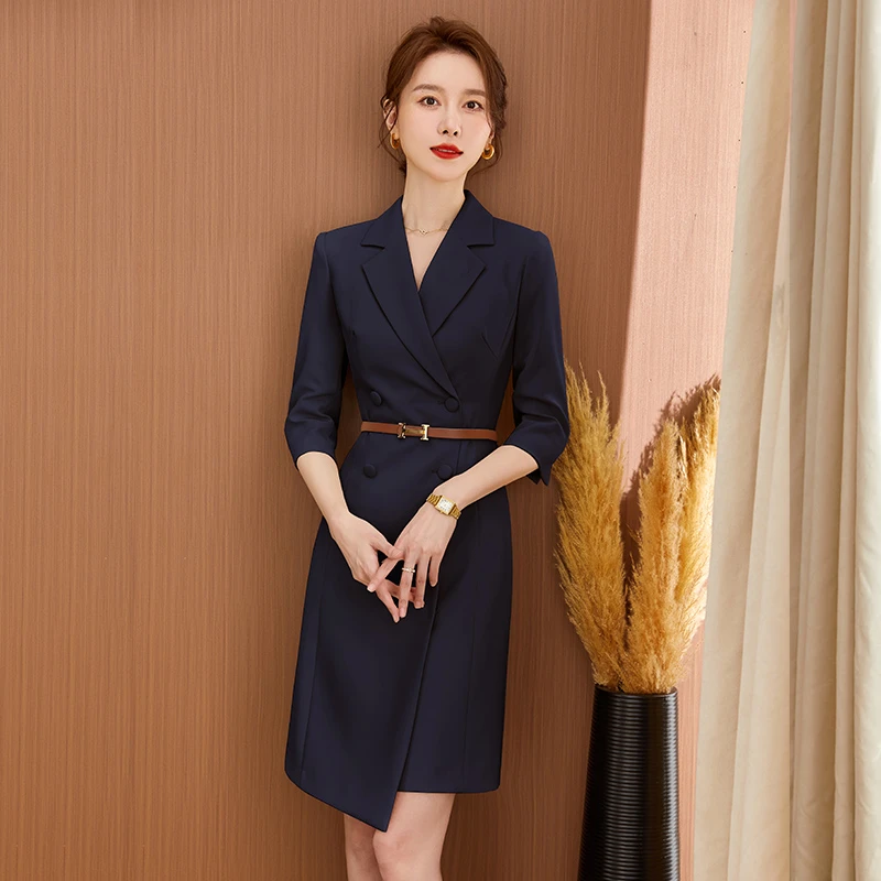 西装连衣裙职业装2024新款夏售楼部高端气质女神范珠宝店正装通勤