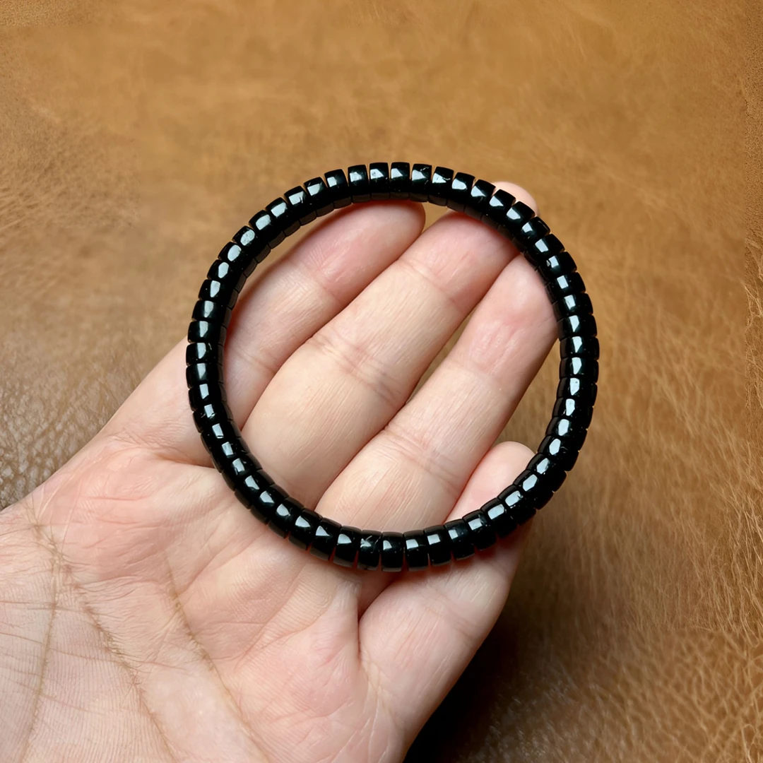 印尼原生态椰蒂药片单圈原色纯手工高抛男女文玩手串佛珠百搭