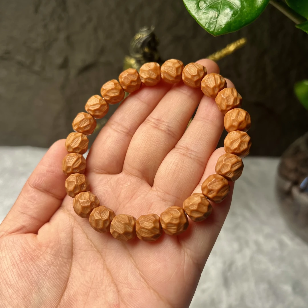 收藏级天然原生态核桃猴头手工刀纹拉丝无相手串原皮原色男士单圈