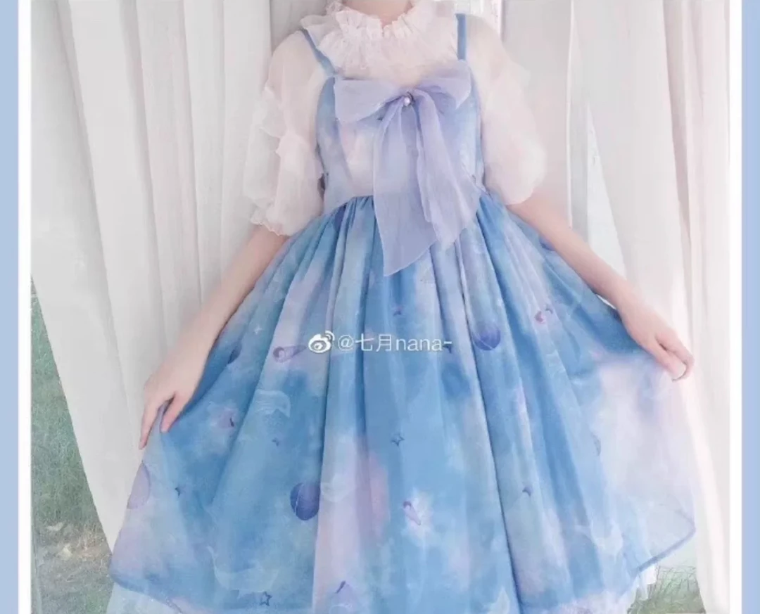 蓝色紫色单Jsk lolita洋装裙子