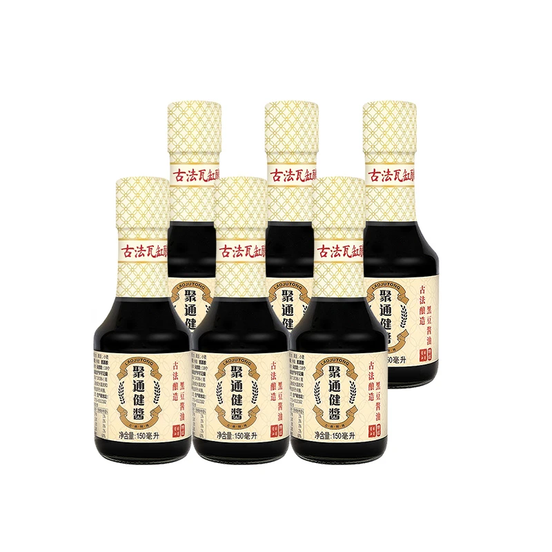 聚通健酱优惠划算-非遗古法酿造醇黑豆原酿酱油客家风味酱油6瓶