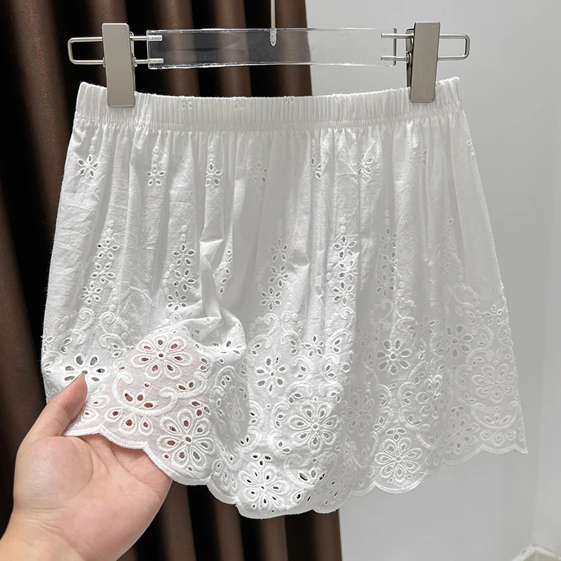 秋冬小短裙白色蕾丝屁帘女内搭打底神器鲨鱼裤叠穿下摆遮屁股裙罩