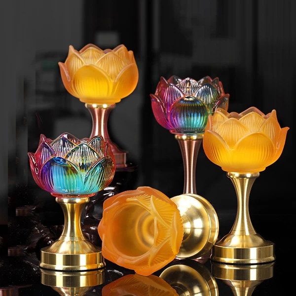 荷花酥油烛台家用卧室书房客厅烛台