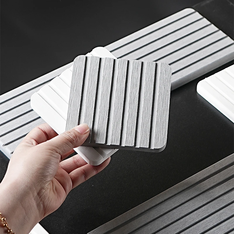 奥洛嘉硅藻泥吸水垫漱口杯架洗手台面水龙头沥水速干硬垫浴室置物