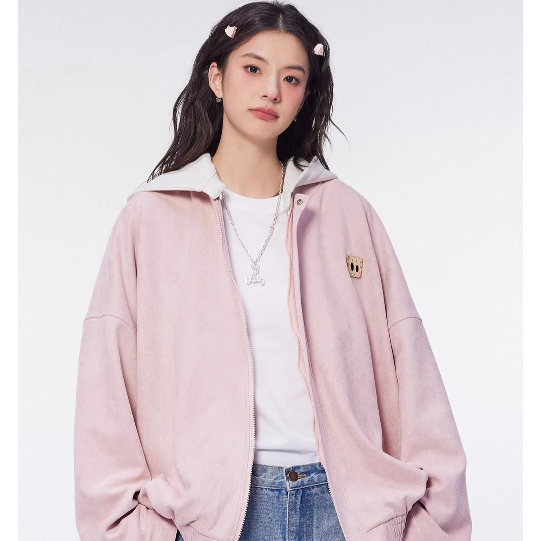 Dangerouspeople薛之谦dsp可拆卸帽仿麂皮宽松休闲百搭潮夹克外套