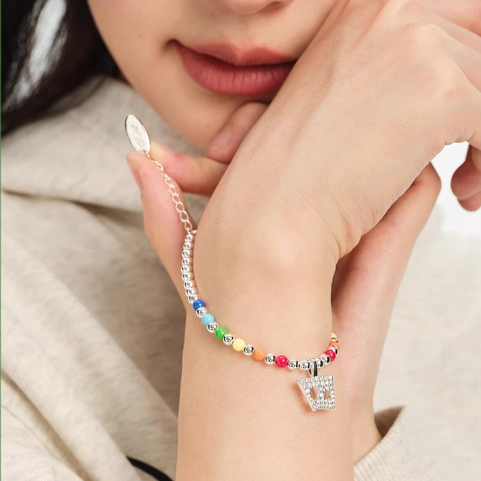 黄铜合成锆石手链 Dangerouspeople薛之谦dsp满钻纸袋头手链配饰