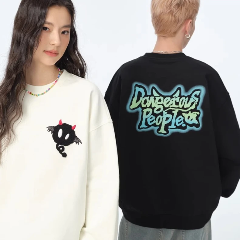 Dangerouspeople薛之谦dsp潮酷渐变小恶魔宽松休闲百搭圆领卫衣