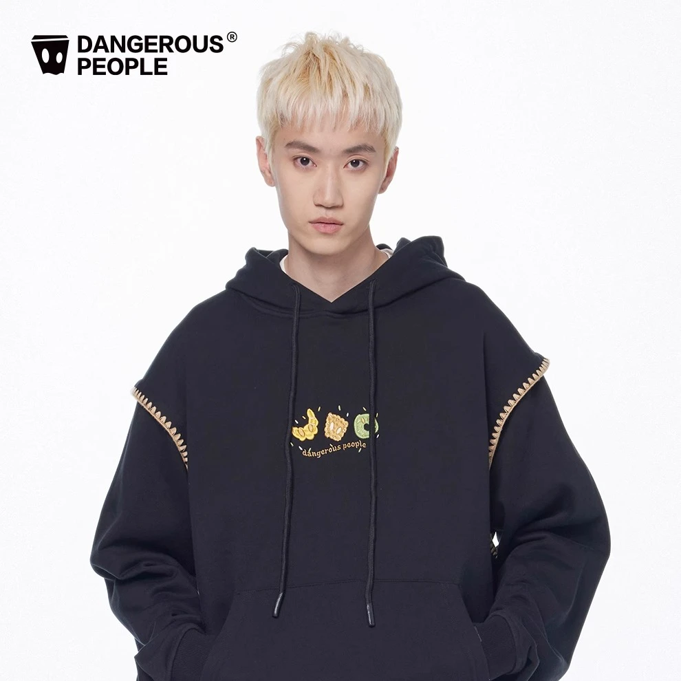 Dangerouspeople薛之谦dsp饼干刺绣设计感宽松潮流百搭连帽卫衣