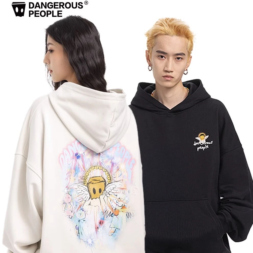 Dangerouspeople薛之谦dsp天使纸袋人宽松套头百搭纯色连帽卫衣