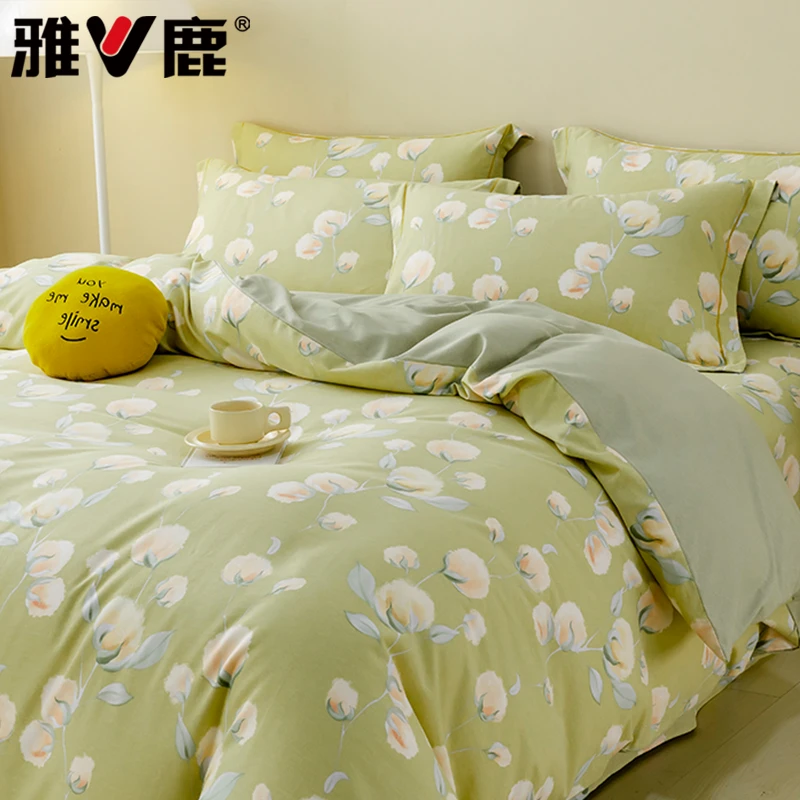 V/雅鹿加厚纯棉磨毛被套单件褥子套1.5单人被罩150x200x230被单