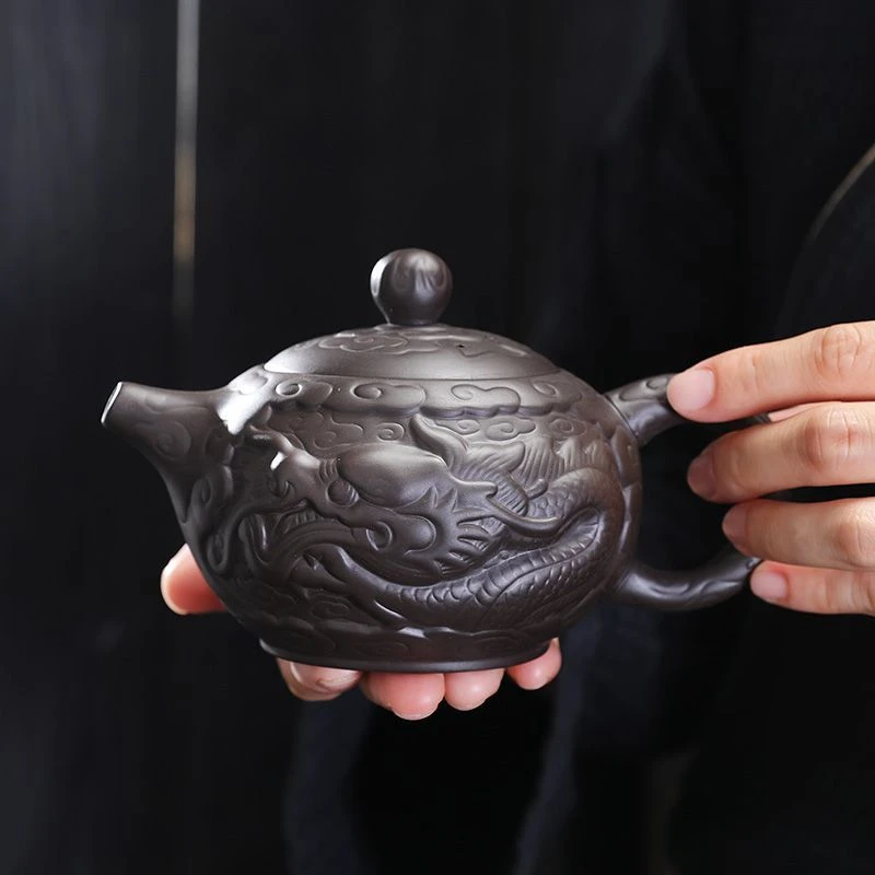 凤鸣紫砂壶鸟叫声家用大容量壶原矿紫砂茶壶半手工茶具浮雕泡茶壶