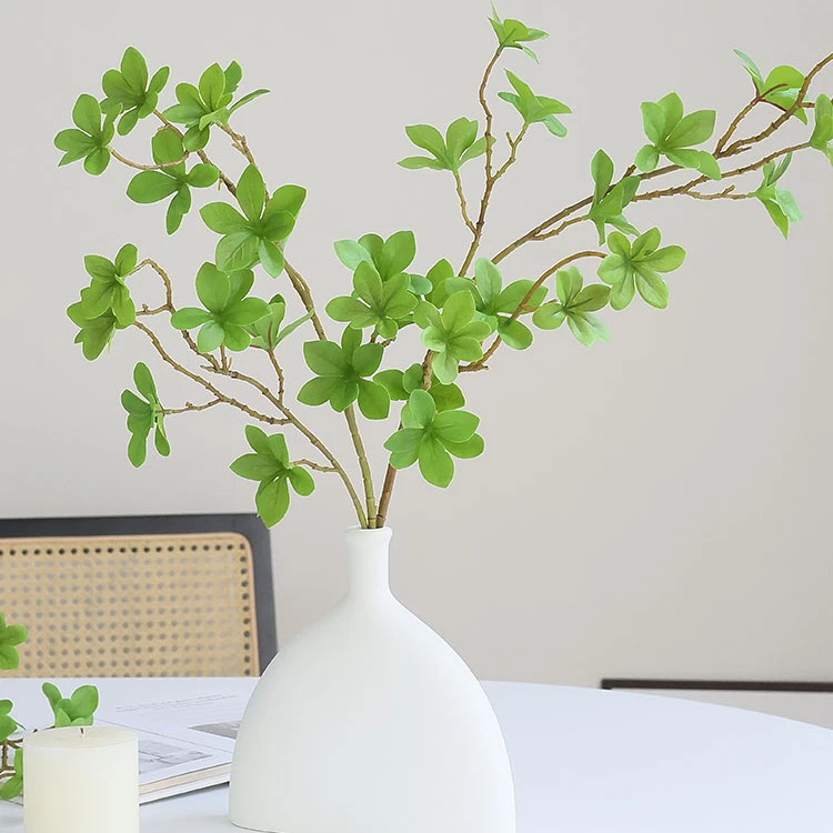 手感七星叶绿植高端轻奢仿真绿植摆件植物餐桌假花摆设