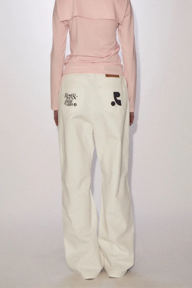 Rest And Recreation韩国设计师品牌字母logo口袋宽松牛仔裤百搭