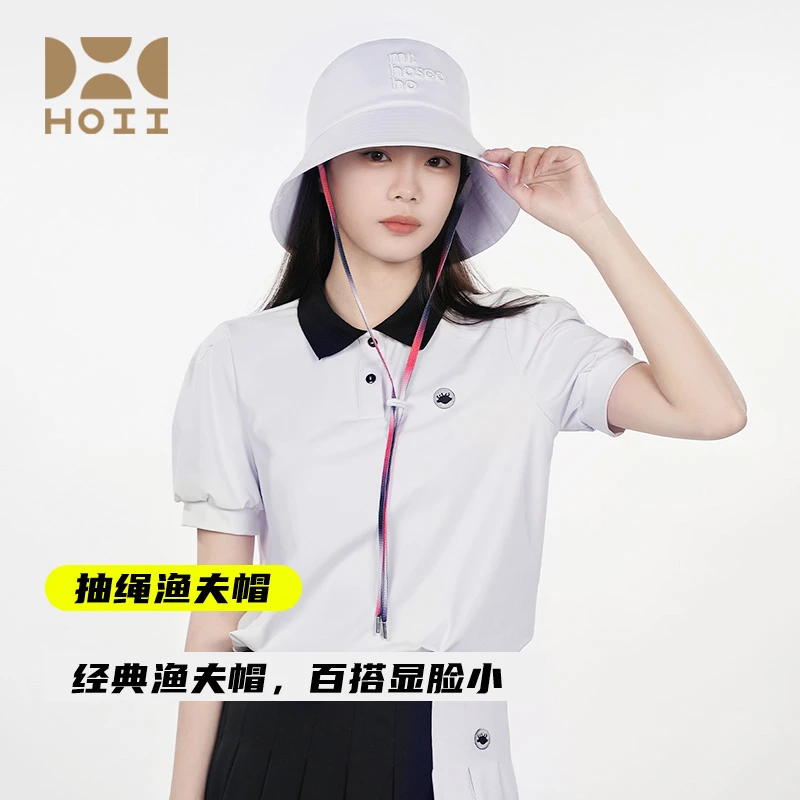 Mr.Hosea Ho后益户外防晒渔夫帽调节式防风绳时尚百搭遮阳圆筒帽